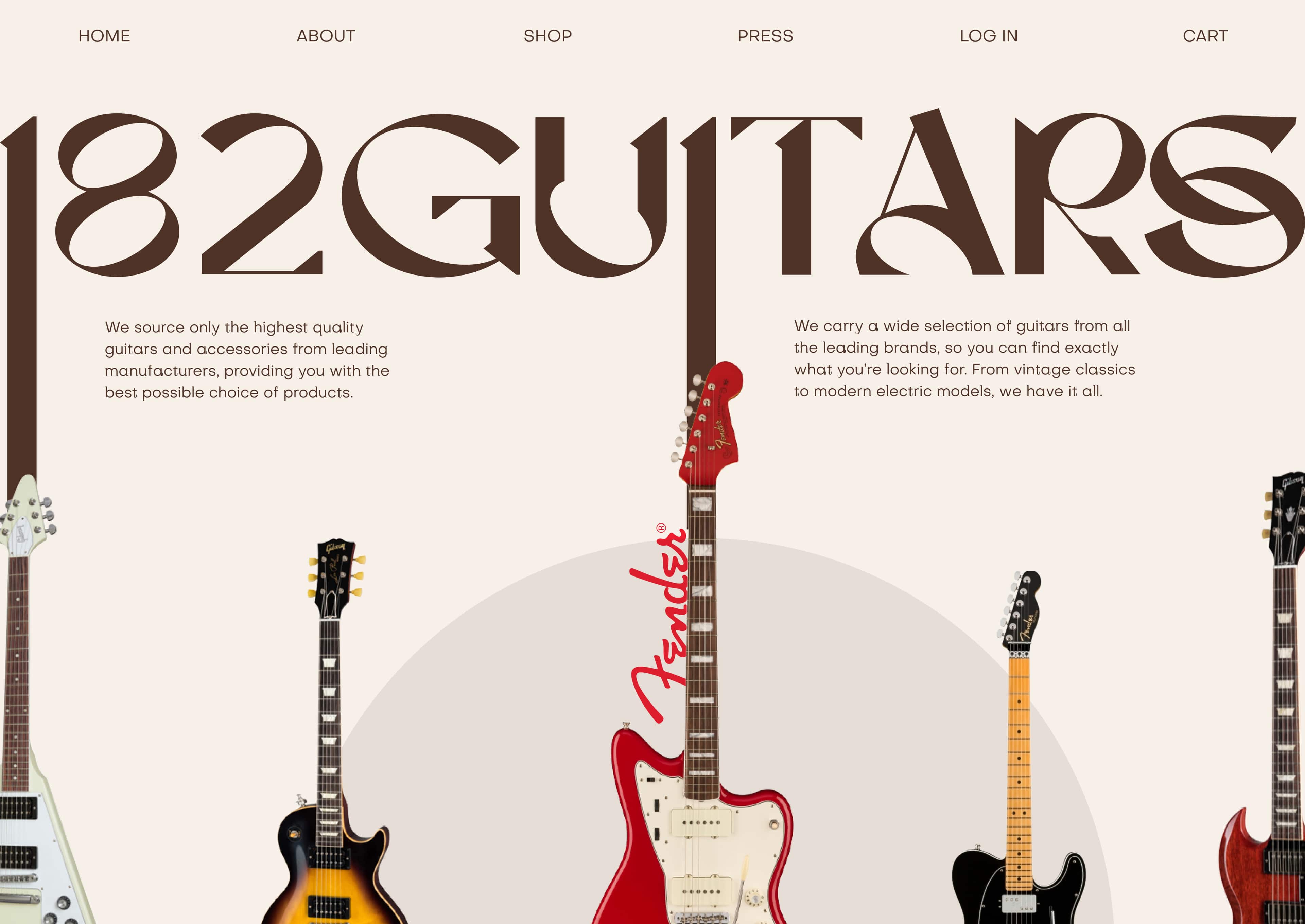 Guitar shop website concept